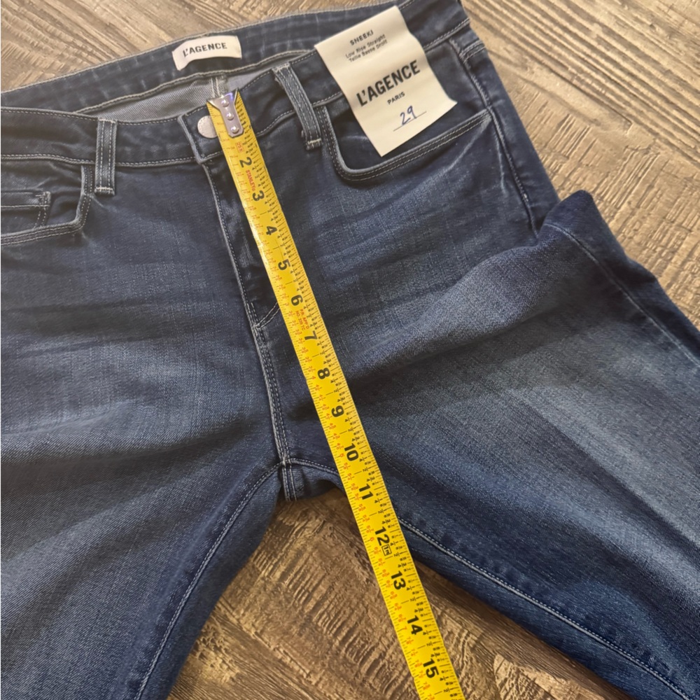 L'Agence Sneeki Low Rise Straight Jeans in Stanton. - Picture 8 of 12